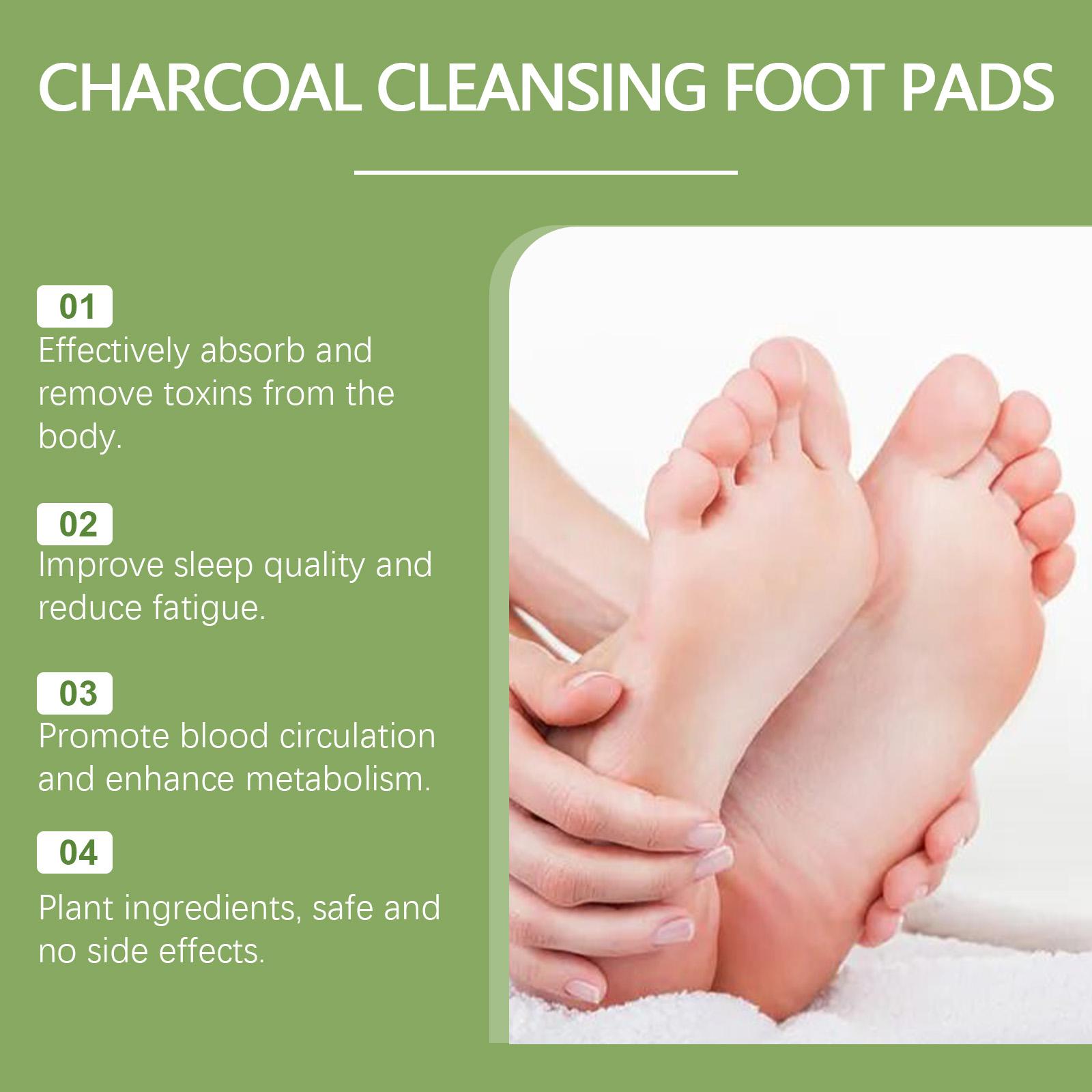 Houkea Bamboo Charcoal Foot Patches Daily Gentle Foot Cleansing Body Care Sleep Bamboo Charcoal Foot Care Patches