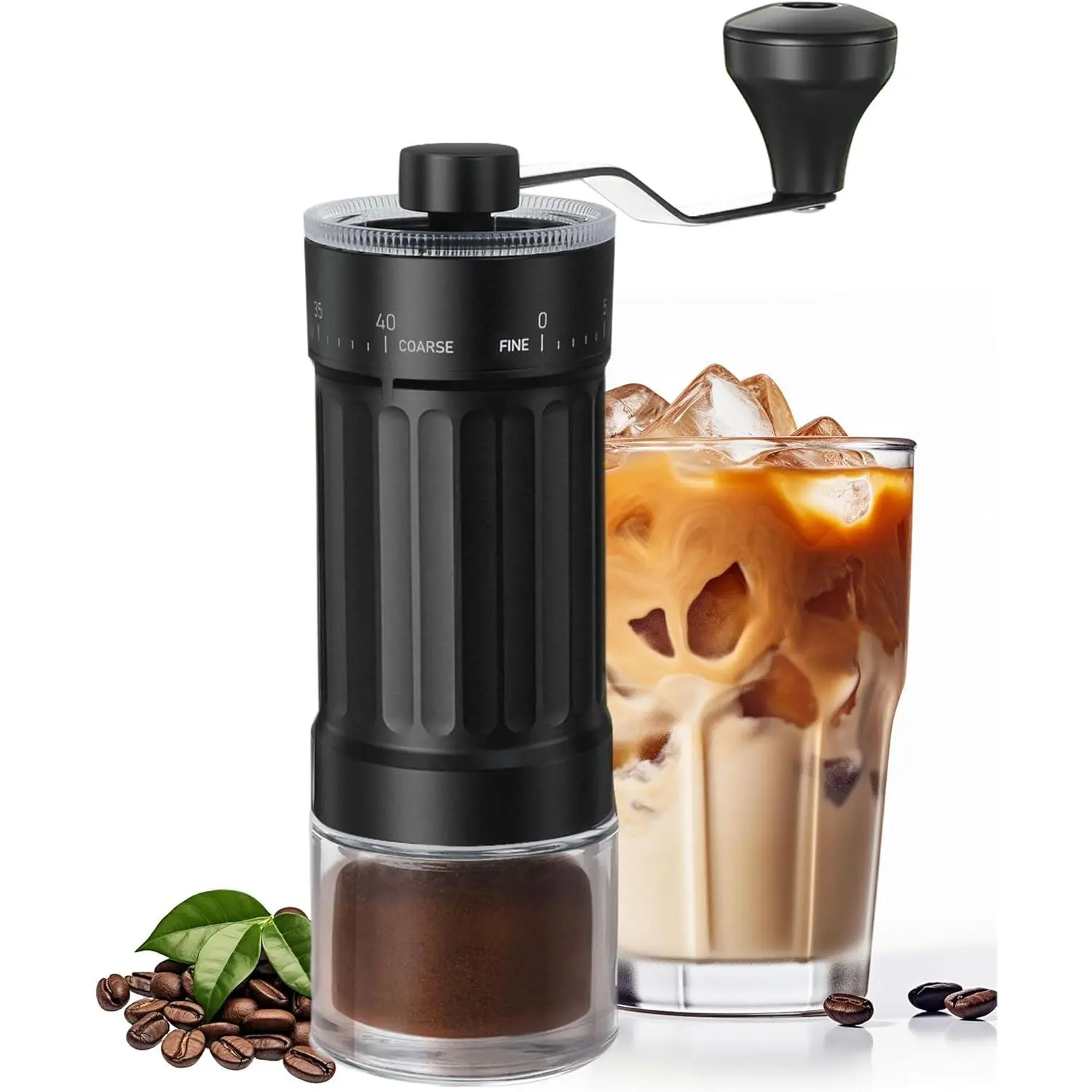 GCCTXC Manual Coffee  with Ceramic Burr Handheld Hand Crank Espresso  for Coarse Drip Fine Pour Over  Press Small Portable for Travel Camping Quiet Adjustable with  Settings