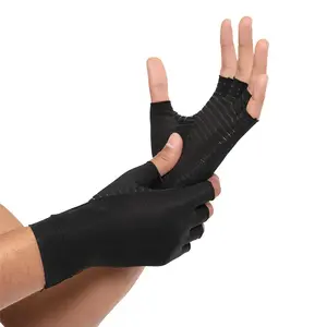 Copper Compression Half Finger Gloves for Men & Women: All-Day Hand Comfort and Pain Relief – Targeted Compression for Arthritis, Carpal Tunnel, and Joint Support with Convenient Half Finger Design