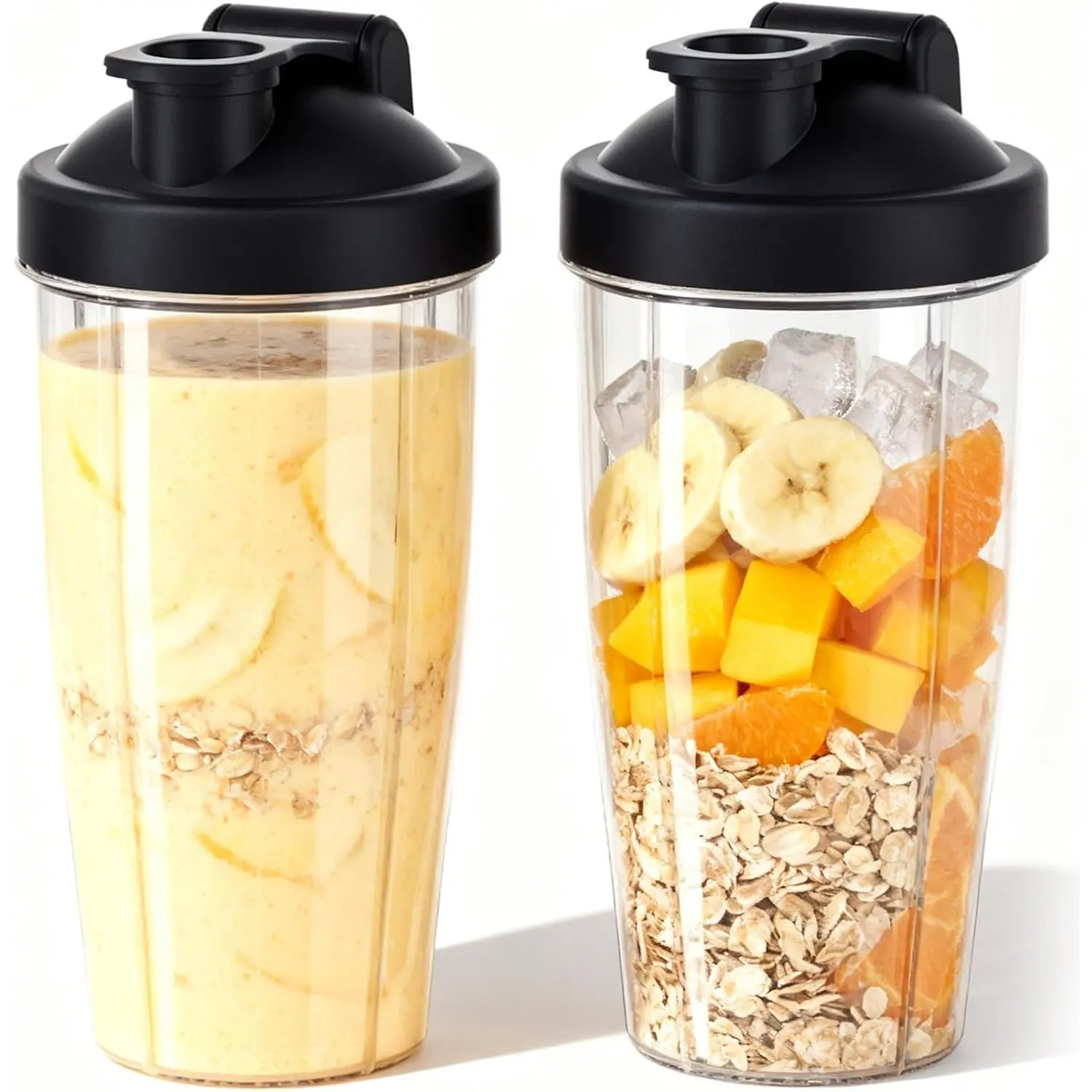 28 Oz Blender Cup Replacement with To-Go Lids, Cups for Protein Shakes, BPA Free Smoothie Cups (Pack of 2)
