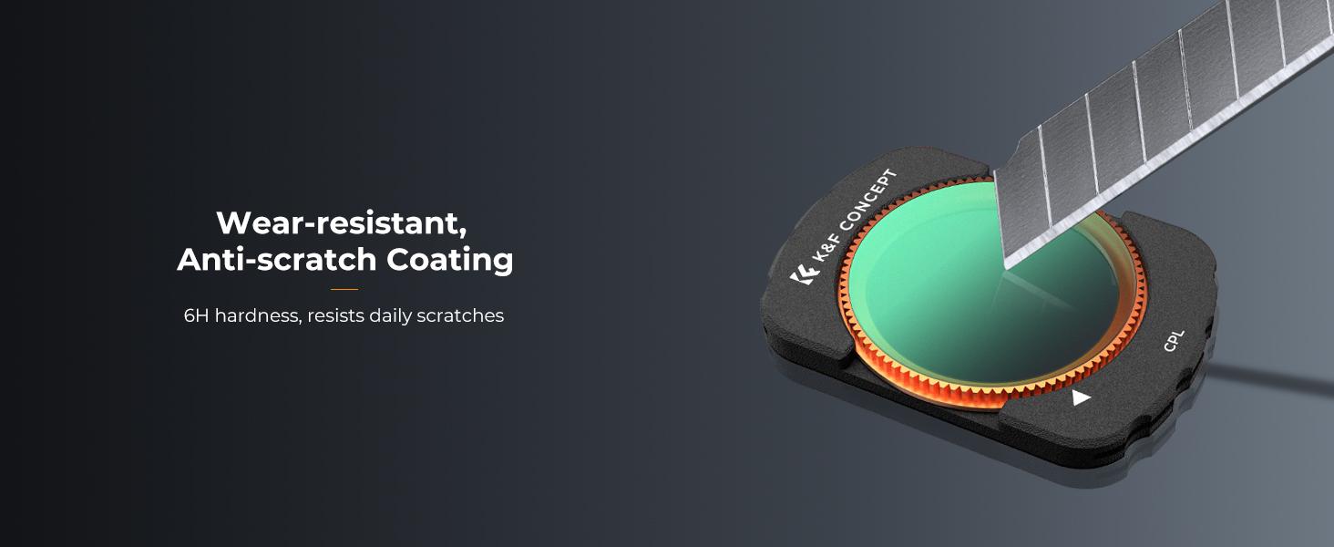 K&F Concept Polarizing Lens Filter for DJI Osmo Pocket 3/XTRA/Pocket 4, Camera Accessories with Multi-Layer Coatings & Alloy Frame, Includes Filter