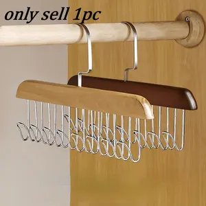 1pc Wooden Sling Hanger Underwear Vest Storage Artifact Student Hook Underwear Rack Balcony Drying Rack Sundress Rack for clothing stores