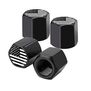 Free shipping America Flag Truck Bullet Antenna with Valve Stem Caps-Car wash Safe-Universal Mast for GM Chevy Silverado 1500 2500 3500 HD Avalanche Ford F150 F250 F350 Denali Pickup Car Accessories, Black