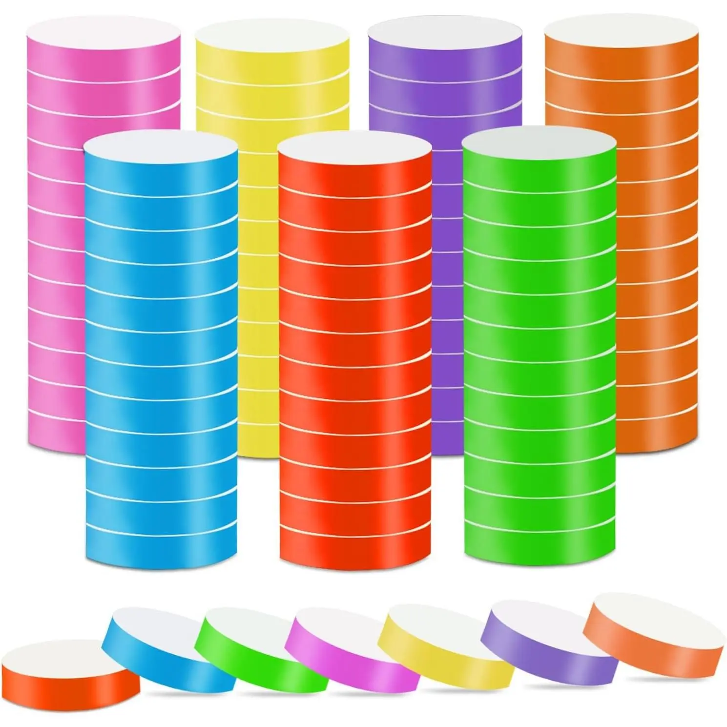 1400 Count Waterproof Neon Paper Wristbands, 7 Colors Event Armbands for Concerts, Clubs, Bars, Parties, Admission Identification