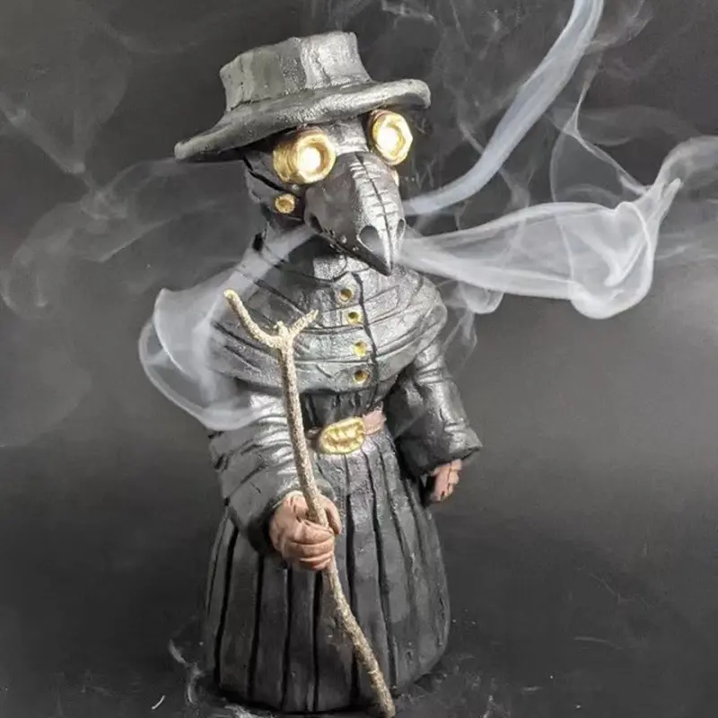 Halloween Mr. Crow Incense Burner Ornament - Creative Smoke-Output Crow Statue, Aromatherapy Container for Home & Desk Decor (Sports & Outdoor Lawn Games Tetherball Themed Accent)