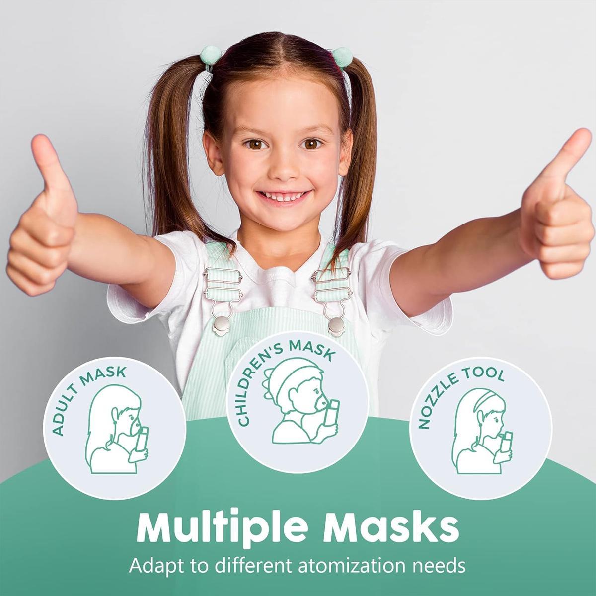 Handheld Ultrasonic Nebulizer, Portable Home Nebulizer, Rechargeable Mesh Nebulizer, Includes Face Mask and Mouthpiece, Features a Compact and Self-Cleaning Design, Suitable for Home Use, Travel, and Respiratory Assistance.