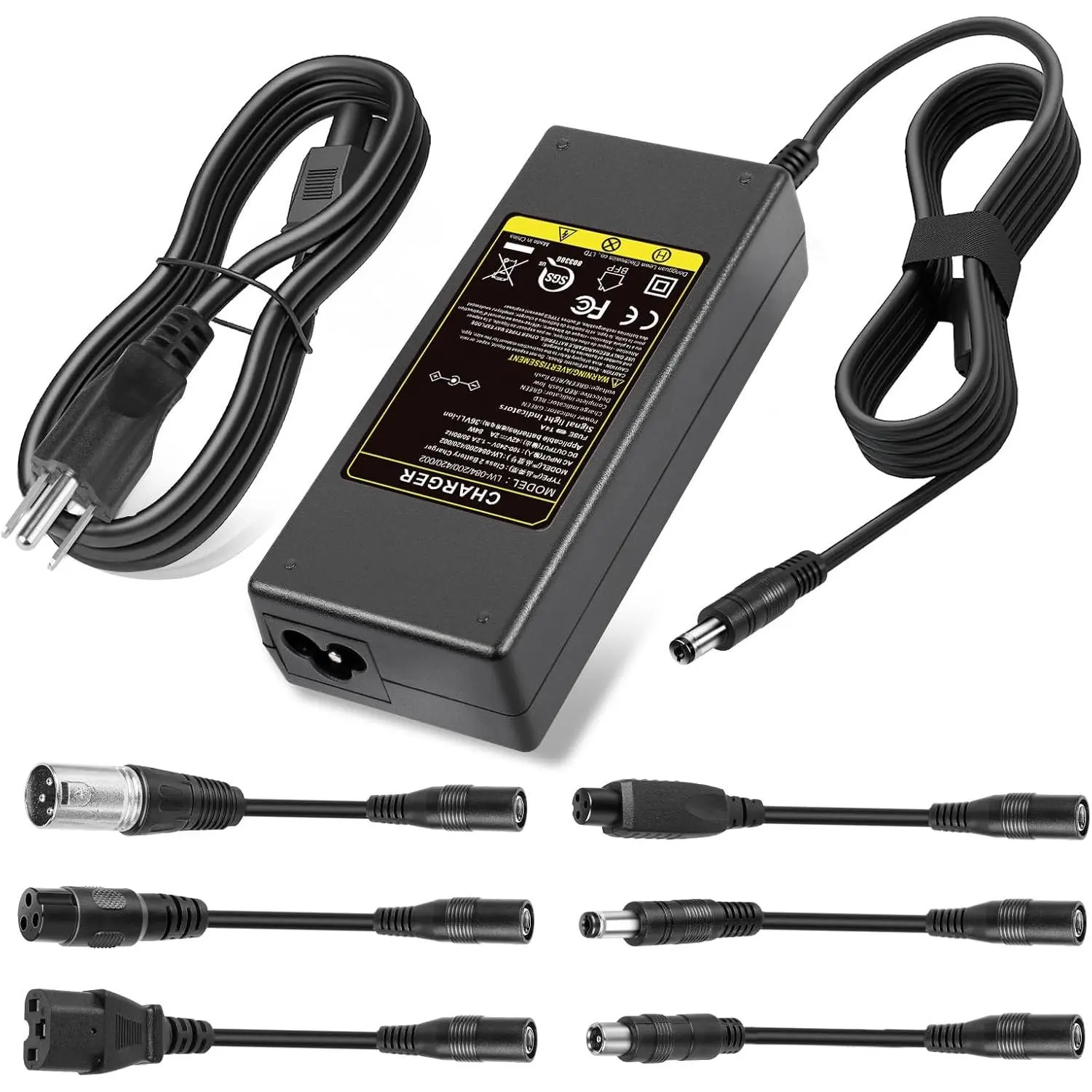 42V 2A Charger with 7 Plugs Universal for 36V Li-ion Battery, Fast Charger Replacement for Razor/Jetson/Voyage/gotrax/ninebot and Most 36V 10S Lithium Battery Device fishing  combo