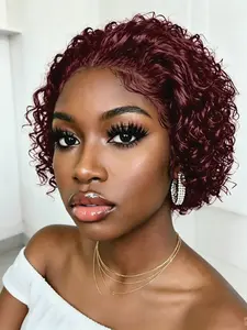 Pixie Wig, 13x4 Lace Daily Party Cosplay Gift, Short Curly Wave Human Hair Wig, Pixie Cut for Women