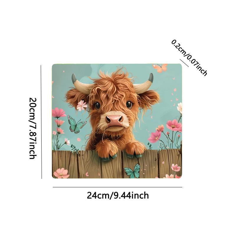 Cute Cartoon Cow & Flower Pattern Mouse Pad, Rectangle Gaming Mouse Pad, Non-slip Rubber Base Mouse Pad, for Home Office Desk Decorative Cute Cartoon Cow & Flower Pattern Mouse Pad, Rectangle Gaming Mouse Pad, Non-slip Rubber Base Mouse Pad, for Home Office Desk Decorative