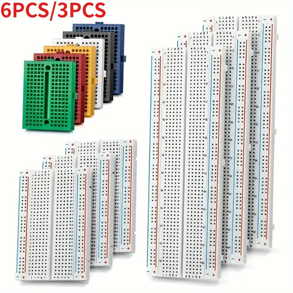 Colored Compact Breadboard Kit 830/400/170 Points Mb-102, Ideal for Arduino Raspberry Pi, Esp32, Stm32, Perfect for Circuit Design & Prototyping