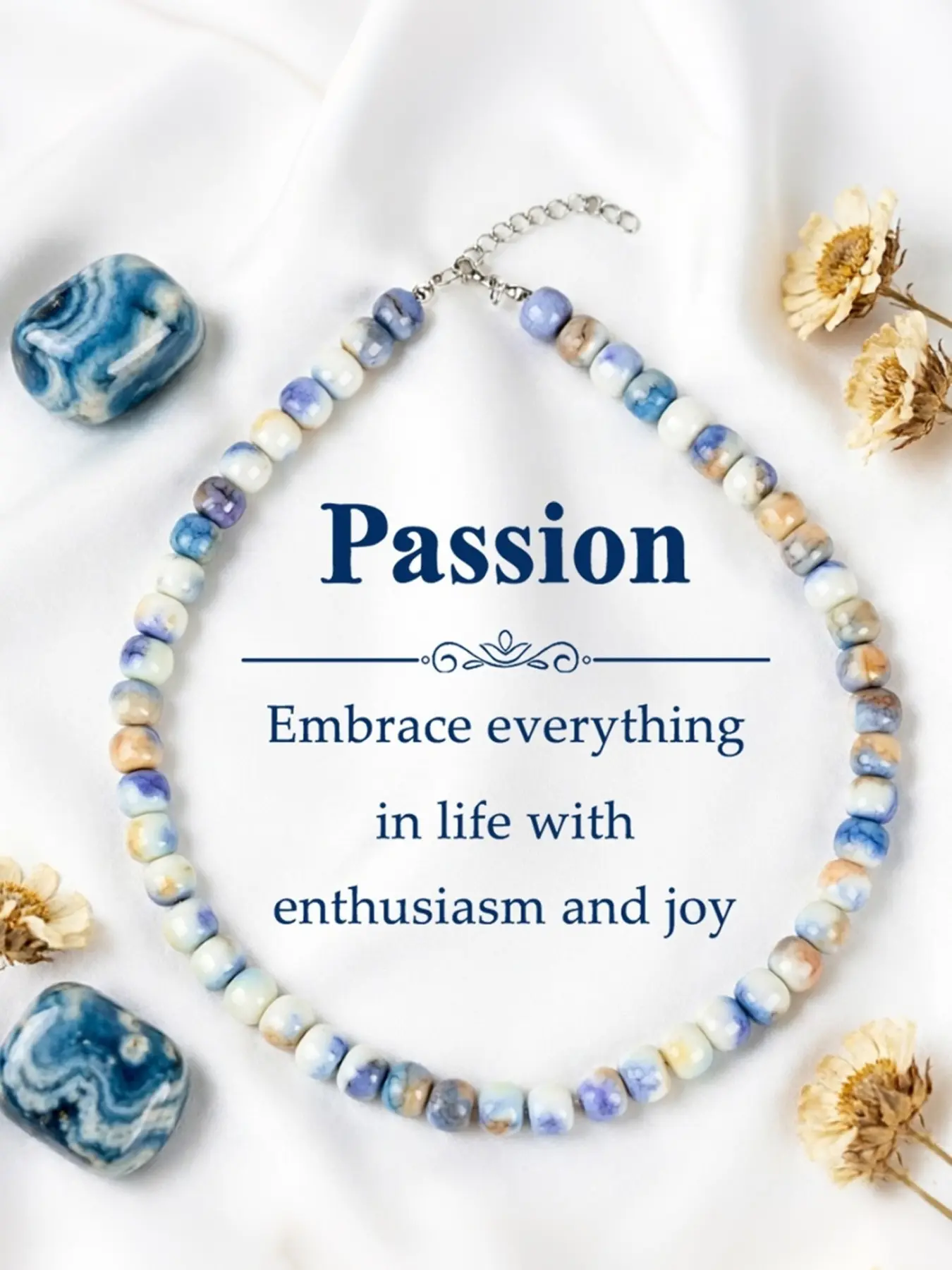"Enthusiastic Life" Genuine  Necklace - High-Energy Showerproof Crystal Jewelry Joy & Daily Motivation
