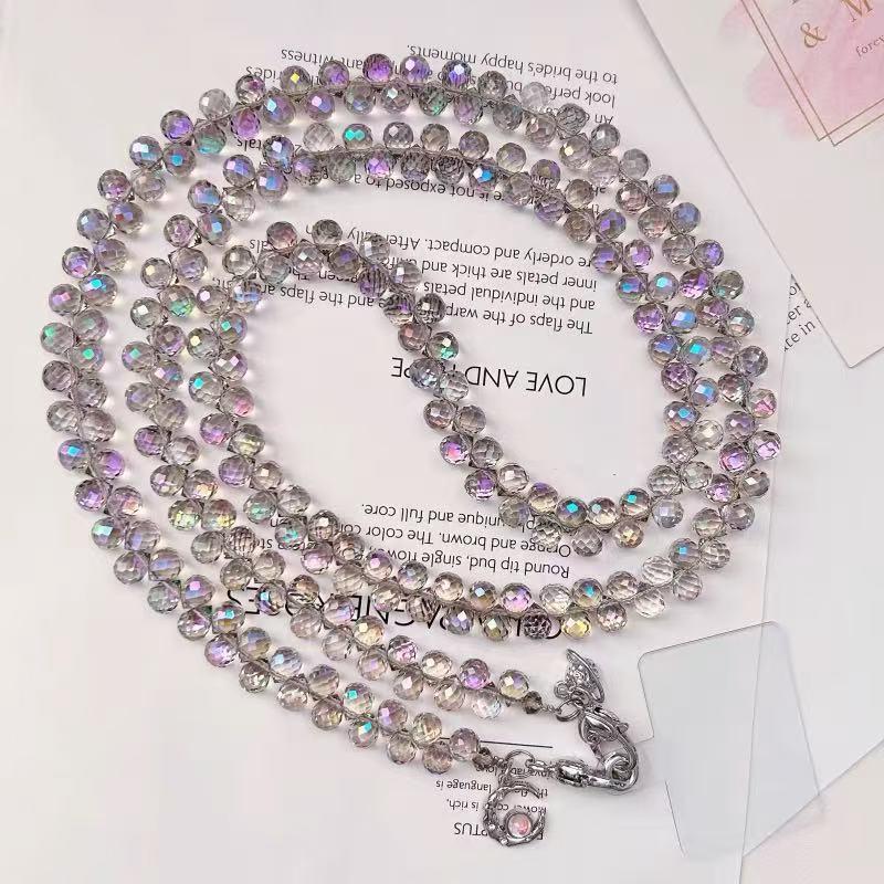 Original crystal chain phone lanyard, long chain, handmade water drop crystal lanyard, crossbody shoulder strap, neck strap, bag chain, shiny
