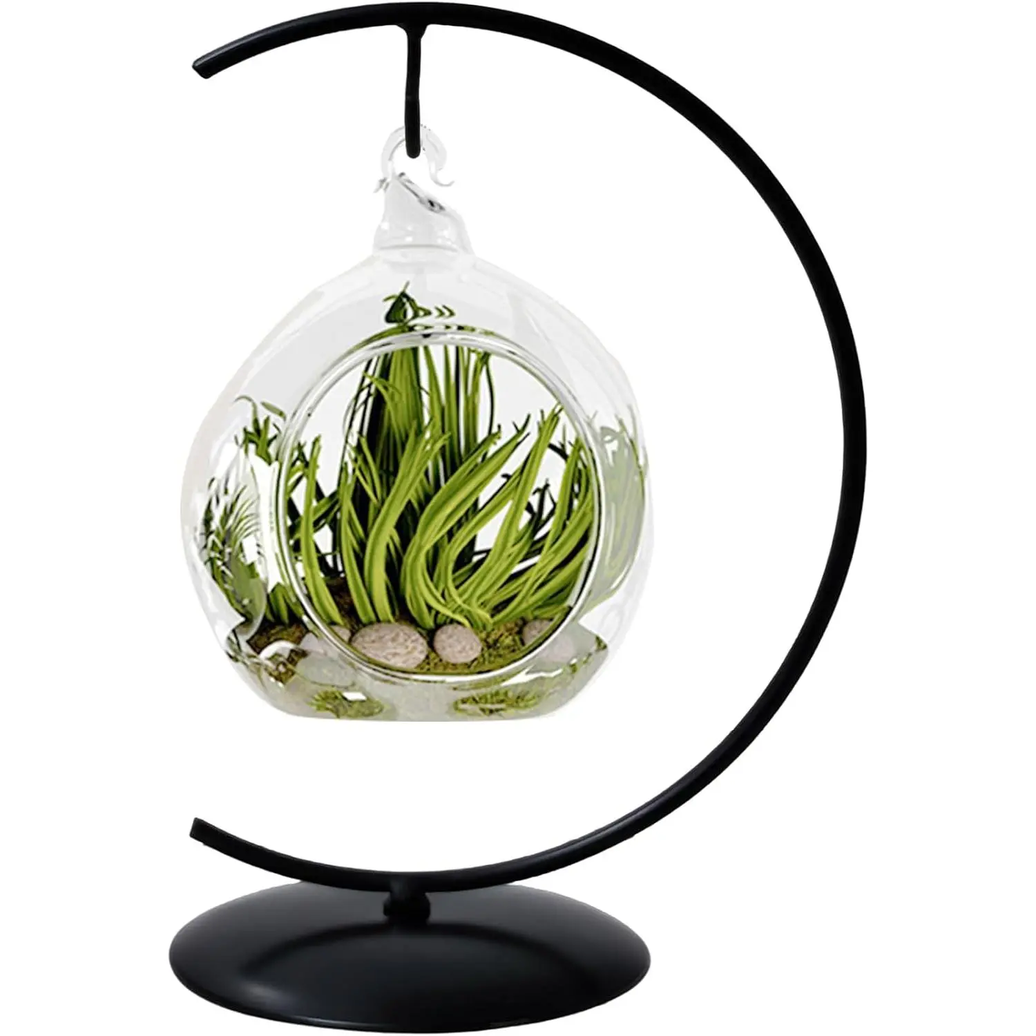8 Inch Black Ornament Display Stand, Metal Ornament Hanger Stand for  Glass Globe(5inch), Air  Terrarium,  Ball, Christmas Ornament and  Wedding Decoration (Black)