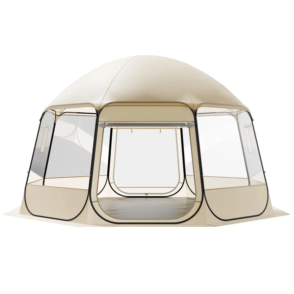 Pop up Bubble Tent, 15 x 13.8 ft Waterproof & UV-Resistant, Clear Camping Tent Shelter, Outdoor Garden Dome Igloo Tents with Windows, 540° Panoramic View, for 12-15 Persons Patio Backyard On-Site