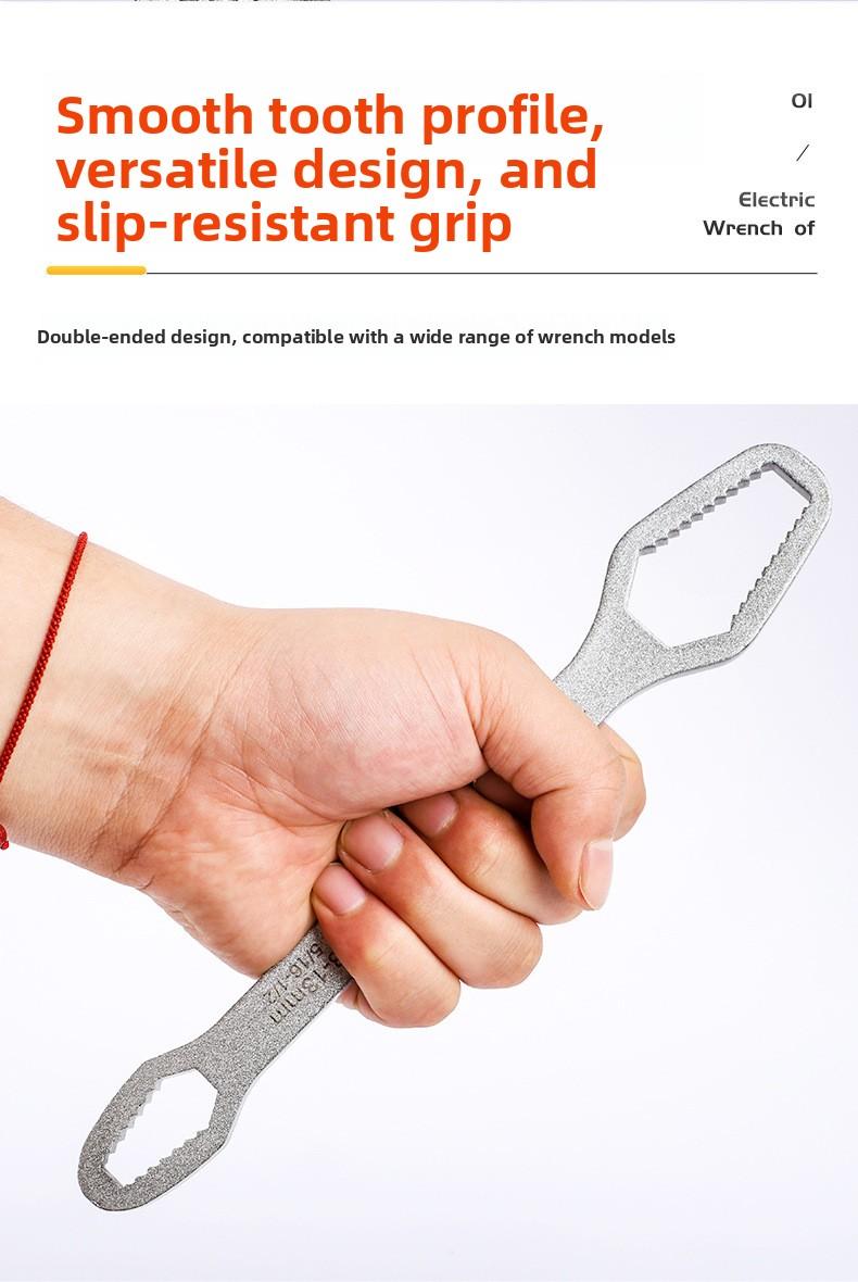 MultipurposePlum Blossom Wrench Universal Double Head Self Tightening Eyeglass Open End Wrench 8-22mm Household Adjustable Spanner