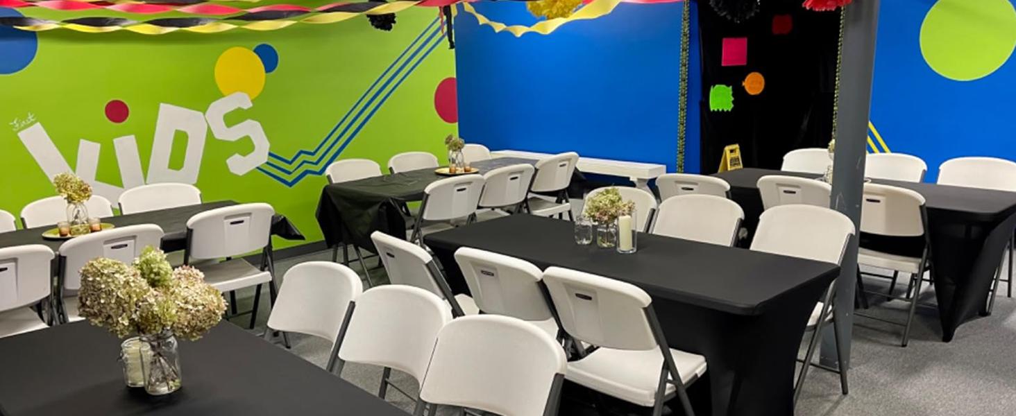 Spandex Table Cover 4 Pack 6FT Black Fitted Tablecloths,Washable Wrinkle Resistant Stretch Table Cloth Rectangle for Vendor Booth Display Items,Supplies for Adults,Wedding Decorations,Banquet