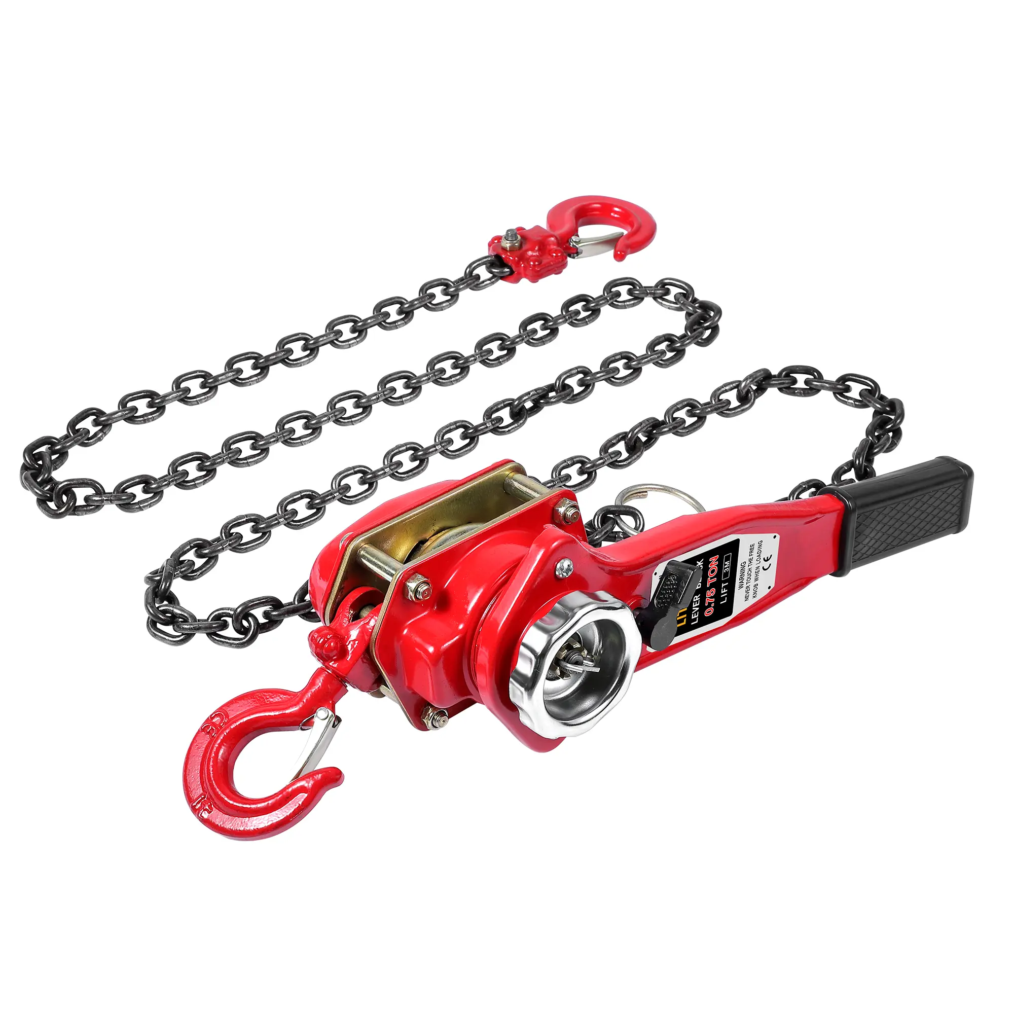 Heavy Duty 0.75 Ton Manual Lever Chain Hoist – 10 Ft Steel Chain Block – Industrial Hooks – Portable Lifting System for Warehouse, Automotive, Construction Applications