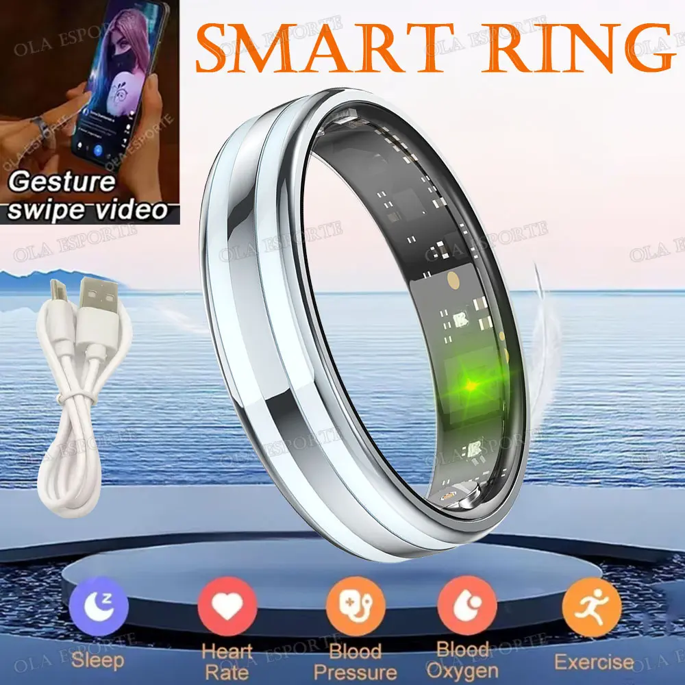 stainless steel material accurate distance Thin Smart notification fitness mode enthusiast Ring Health Monitor Smartring Outdoor ip68 Waterproof activity tracker Ring Heart Rate Body Temperature Monitoring Sports rings