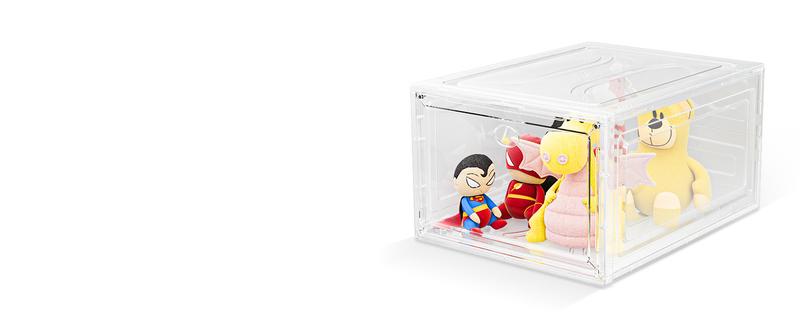 Hat Organizer Box, 6 Boxes for 40 Pack Hats, Upgrade Harder Solid Plastic Hat Organizer for Baseball Caps, Clear Hat Storage with Magnetic Door, Hat Rack, Hat Holder, Hat Case, Hat Box, White