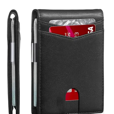 Minimalist Multifunctional Ultra-Thin Men's Wallet, 12 Card Slots, Rfid Front Pocket, Fashion Rfid Blocking Bifold PU Material, Ideal Gift for Holidays，Suitable for Thanksgiving, Christmas, Valentine's Day, and men's gift giving #GLOBAL PICKS