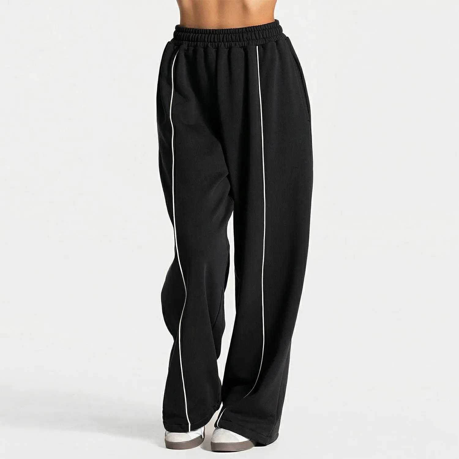 Set of 3 women’s casual athletic pants: ultra-stretchy jogger pants; comfortable sporty bottoms with high stretch fabric and a loose fit—ideal for everyday wear, leisure activities, and streetwear; women’s clothing; essential long pants for spring and aut