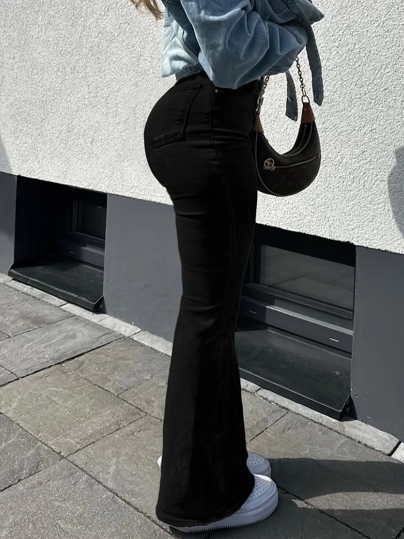 High Waist Flare Jeans for Women, Flared Fit Elastic Bootleg Pants, Y2K Street Casual Vintage Fashion, Comfortable and Stylish
