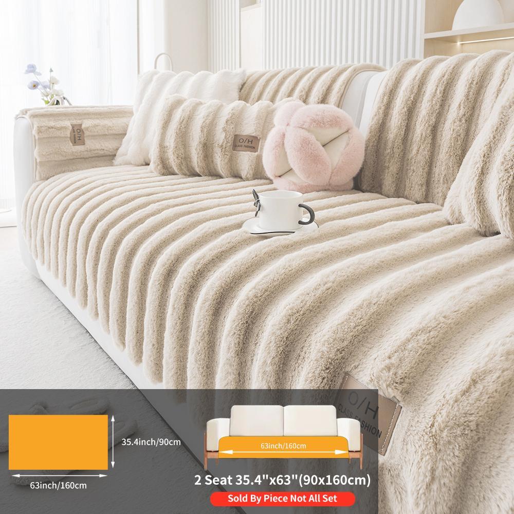 Solid-Color Faux Fur Sofa Cover, Sofa Slipcover, Non-slip & Soft-Comfortable Sofa Mat for Home, Living Room, Dormitory & Hotel #TOP PICKS