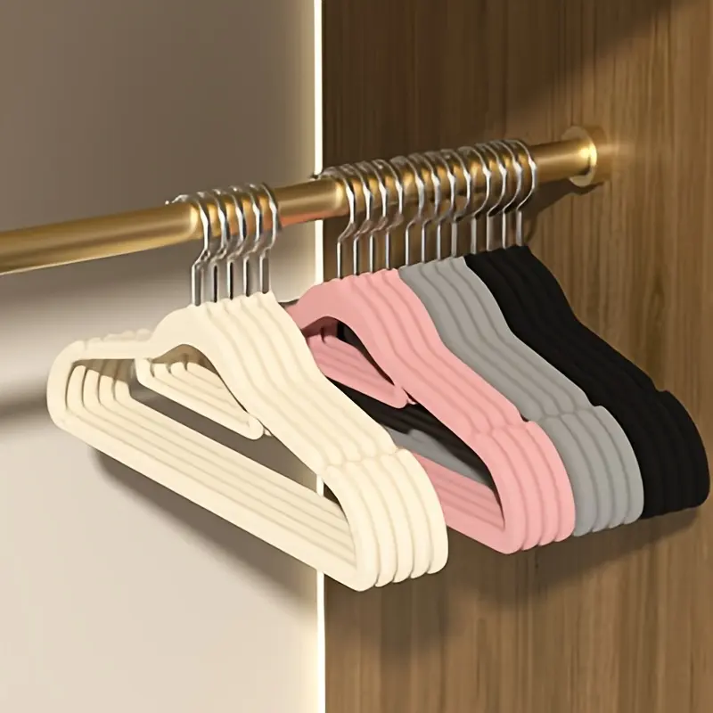 30/60PCS Heavy-duty Velvet Hangers Non-slip No-bump Slim Flocked Clothes Hangers Space Saving Closet Organizer for Shirts Dresses Coats Home Clothing Storage Boutique Use