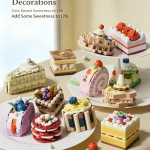 6 Mini Dessert Building Blocks Set, Cute Cake Bricks for Kids & Adults, Fun Food Playset, Perfect Gift for Birthday Parties