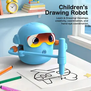 Smart Kids Drawing Robot, Automatic Painting Toy, Interactive Educational Drawing Machine, Educational Toy with 100 Cards, Suitable for Boys And Girls Aged 3 And Up, Birthday Gift, Halloween Thanksgiving Christmas Presentchristmas Stocking