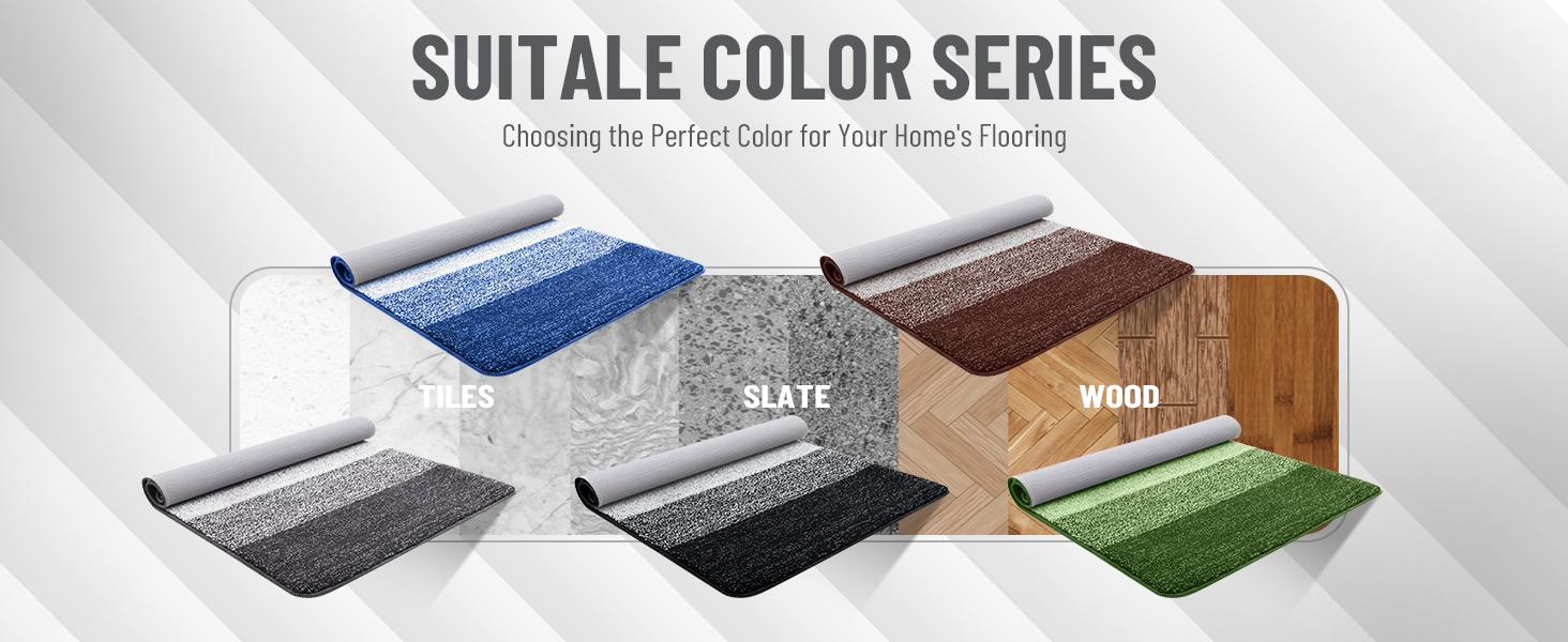 Indoor Door Mat, 36x24 Non-Slip Absorbent Dirt Trapper, Low-Washable Inside Entrance Front Mat, Sturdy Soft Doormats for Entryway, Burgundy