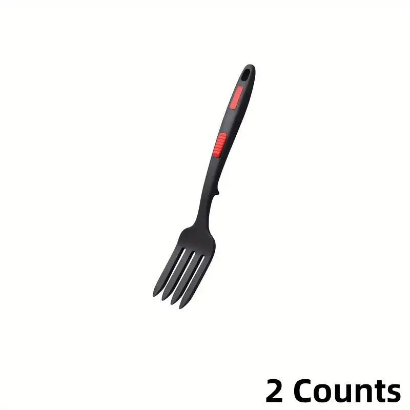 2 Counts Silicone Heat-Resistant Cooking Fork Set, Non-Stick Kitchen Forks for Baking and Stirring, Dishwasher Safe and Easy to Clean