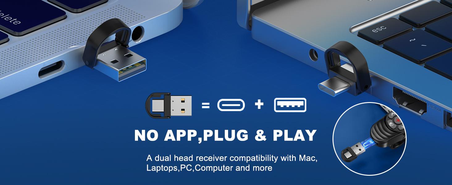 2 in 1 Presentation Clicker with Laser Pointer Finger Ring Clicker Rechargeable Presentation Clicker Long Distance PPT Clicker Remote Wireless Clicker Laser Pointer for Classroom Teacher Projector