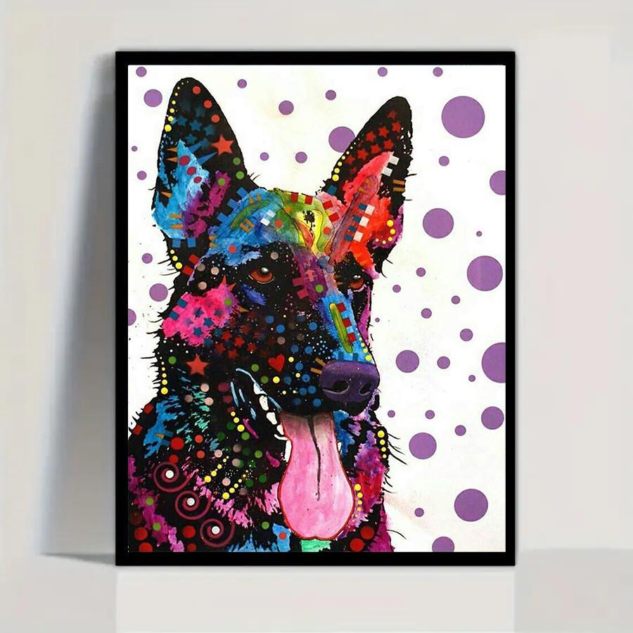 Dog Pattern DIY Diamond Arts Colorful Painting Kit without Frame, DIY 5D Diamond Arts Colorful Painting Kit, Wall Art Decor for Home Living Room Bedroom