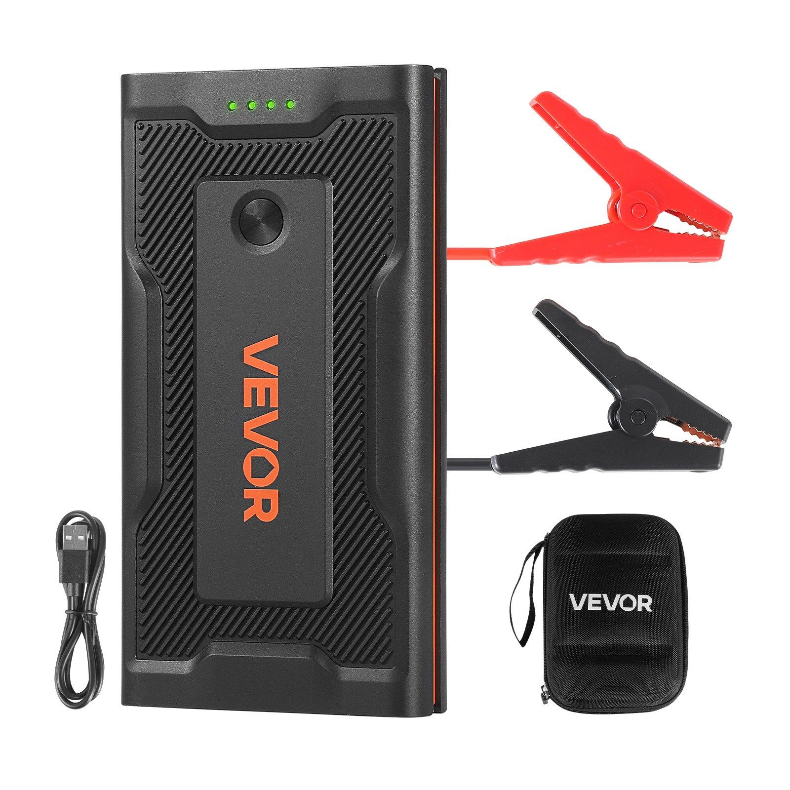 VEVOR Jump Starter, 1000A Peak, Car Jumper Starter Battery Pack, 12V Portable Lithium Battery Booster, Jump Box Power Bank with 3 Modes Flashlight and Jumper Cable, for Up to 5L Gas & 3L Diesel Engine VEVOR Jump Starter, 1000A Peak, Car Jumper Starter Battery Pack, 12V Portable Lithium Battery Booster, Jump Box Power Bank with 3 Modes Flashlight and Jumper Cable, for Up to 5L Gas & 3L Diesel Engine