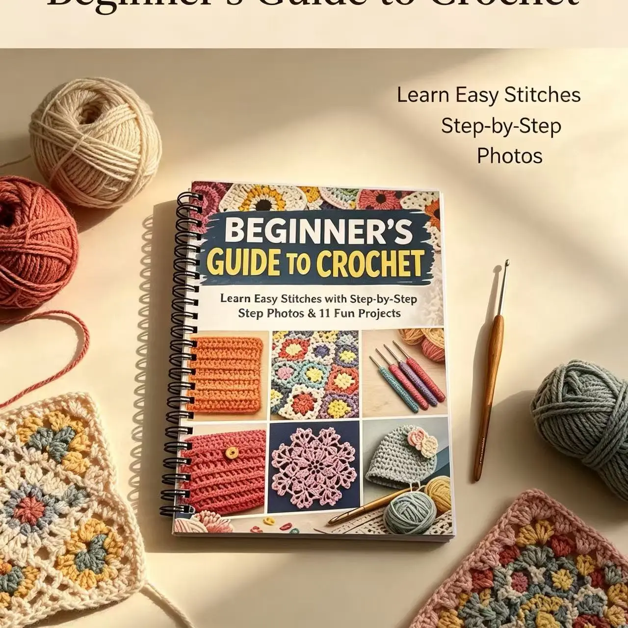 A5 Cross-Border Fun Crochet Project Spiral Notebook, Aesthetic Notebook, Ideal for Crafting Enthusiasts, Perfect for Organizing Your Projects