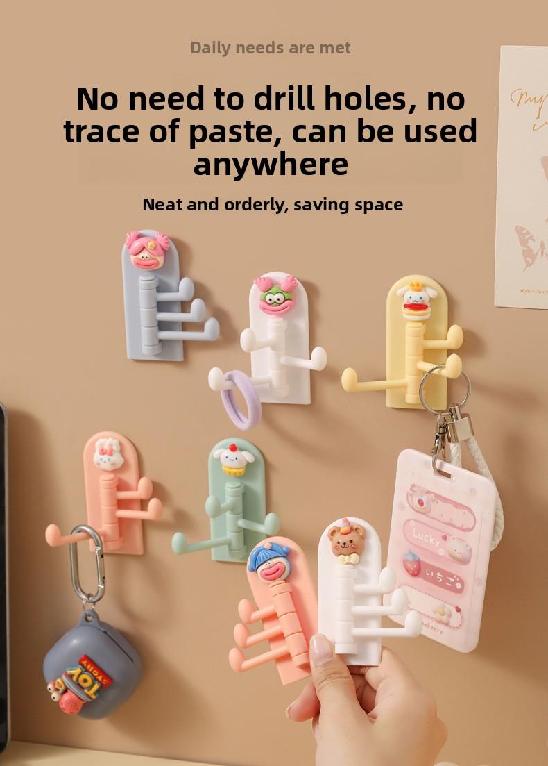 Cute Cartoon Self Adhesive Hooks, Easy Install Home Essentials