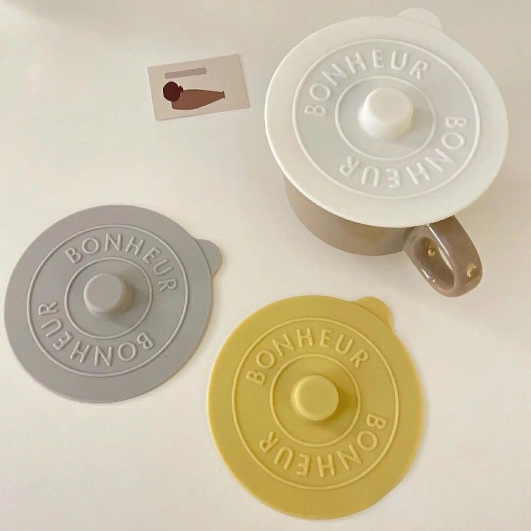 4PCS Universal Silicone Cup Lid Dustproof for Ceramic Glass Mug Tea Cup Storage Bins with Lids