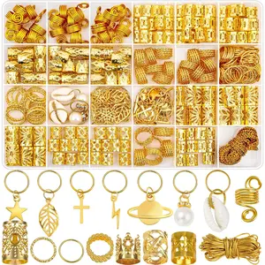 259 Pcs Hair Jewelry, Hair Accessories for Braids Silver Loc Jewelry for Hairs Dreadlocks Braid Jewelrys Hairs Cuffs Clips Dreadlock Accessories for Women's Loc Charms Rings Decoration
