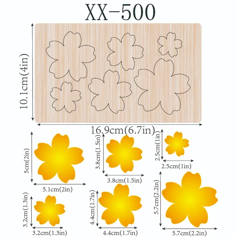 1 Piece Wooden Cutting Dies Mold for Most Cutters, Large-Leaved Ash Design, Model Xinghao XX500, Ideal for Crafting & DIY Projects