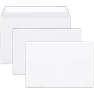 50 Pack 6x9 Open-Side Booklet Mailing Envelopes, Self Seal Peel & Seal Closure, Plain White 28lb Paper Envelopes for Business and Personal Use