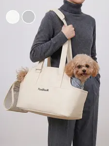 PawBloom Aesthetic Pet Carrier Tote, Soft-Sided Crossbody Travel Purse Bag for Small Dogs & Cats, Breathable Mesh Puppy Shoulder Pouch with Washable Pad