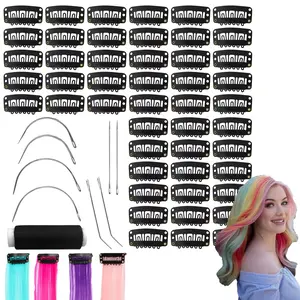 50 Count 32mm U Shape Wig Snap Clips, Premium Hairpieces Clips Accessories Set, Durable Reusable Hair Extension Clips for DIY Wig Making and Hair Styling Tools