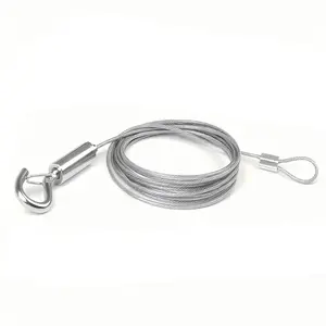 Adjustable Steel Wire Rope, 2m/3m/5m Lengths, Multi-Purpose Hanging Cord for Picture Frames, Curtains, Clotheslines, Heavy Duty Durable Stainless Structure, Adjustable Hanging Ropes