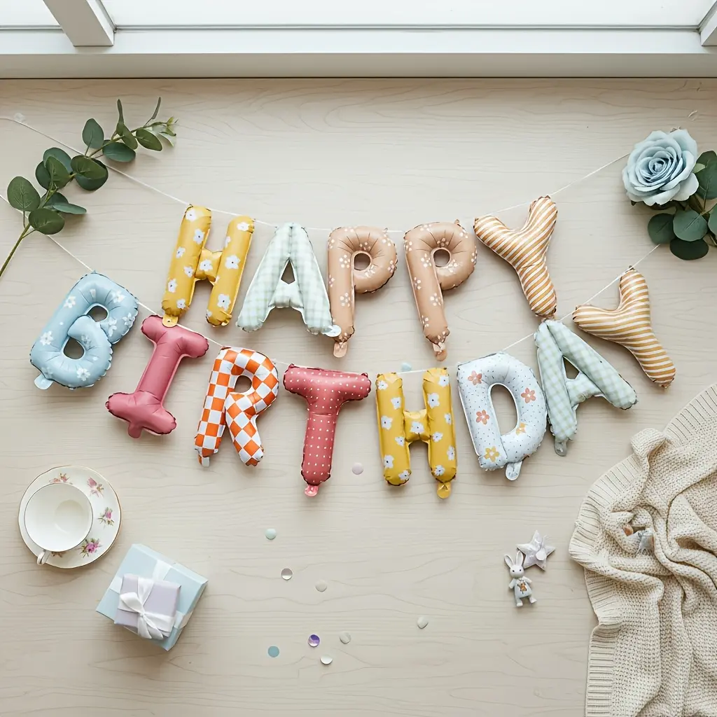 15 of the most exquisite gifts for 32 holidays: 16inch Macaron-colored letter balloon set, "Happy Birthday" foil balloon set, suitable for children, girls, boys, men, and adults as birthday party decoration supplies