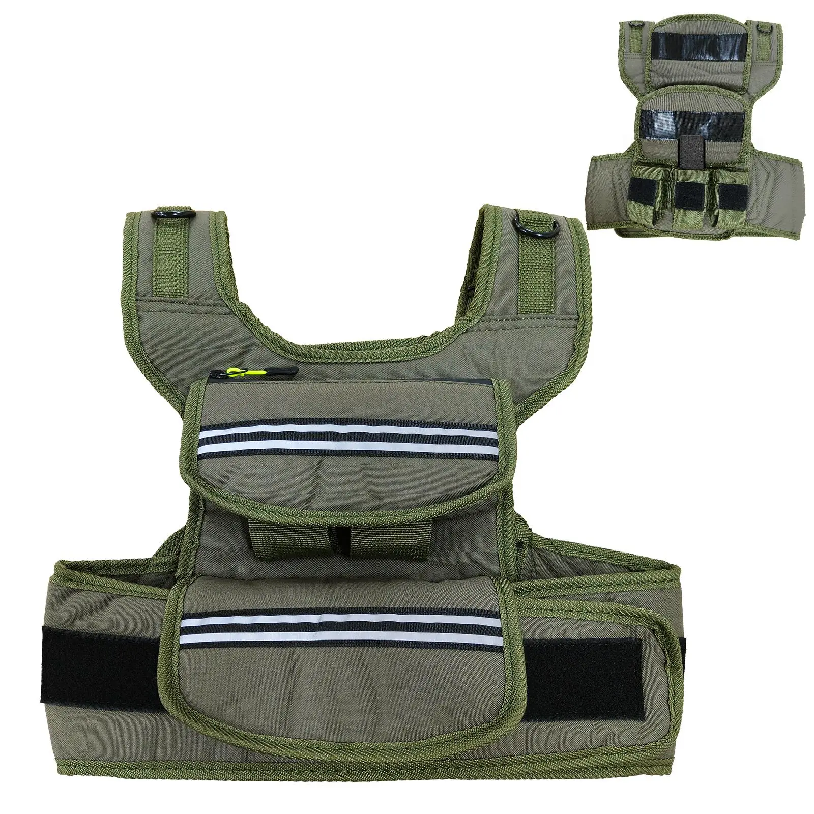 Adjustable 25/35/45 Lbs Weighted Vest for Men, Home Gym Use, with Pockets, Reflective Strips and Iron Weights
