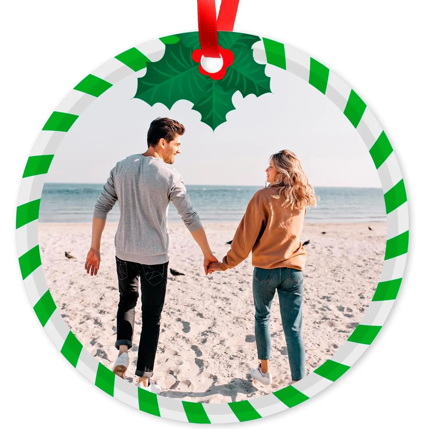 Personalized Christmas Ornament, Custom Image Photo 2025 Christmas Tree ,  Pouch Included, Large Round Ornament