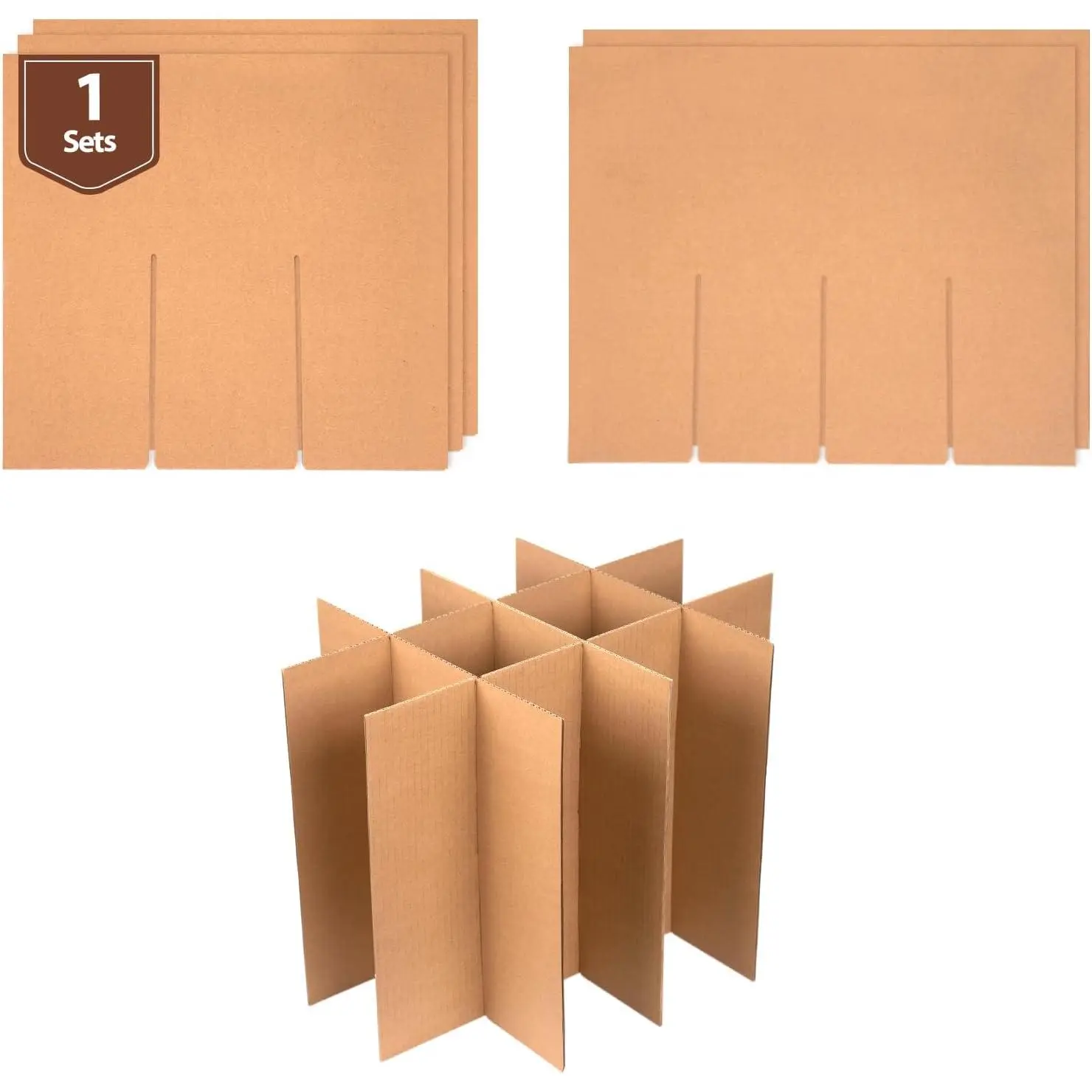1 Set of Glass Dividers for Moving Boxes Packing Boxes Kit for Dishes  Boxes for Packing Supplies for Moving Fits in 16 x 12 x 12 Inch Box (Box Not Included)
