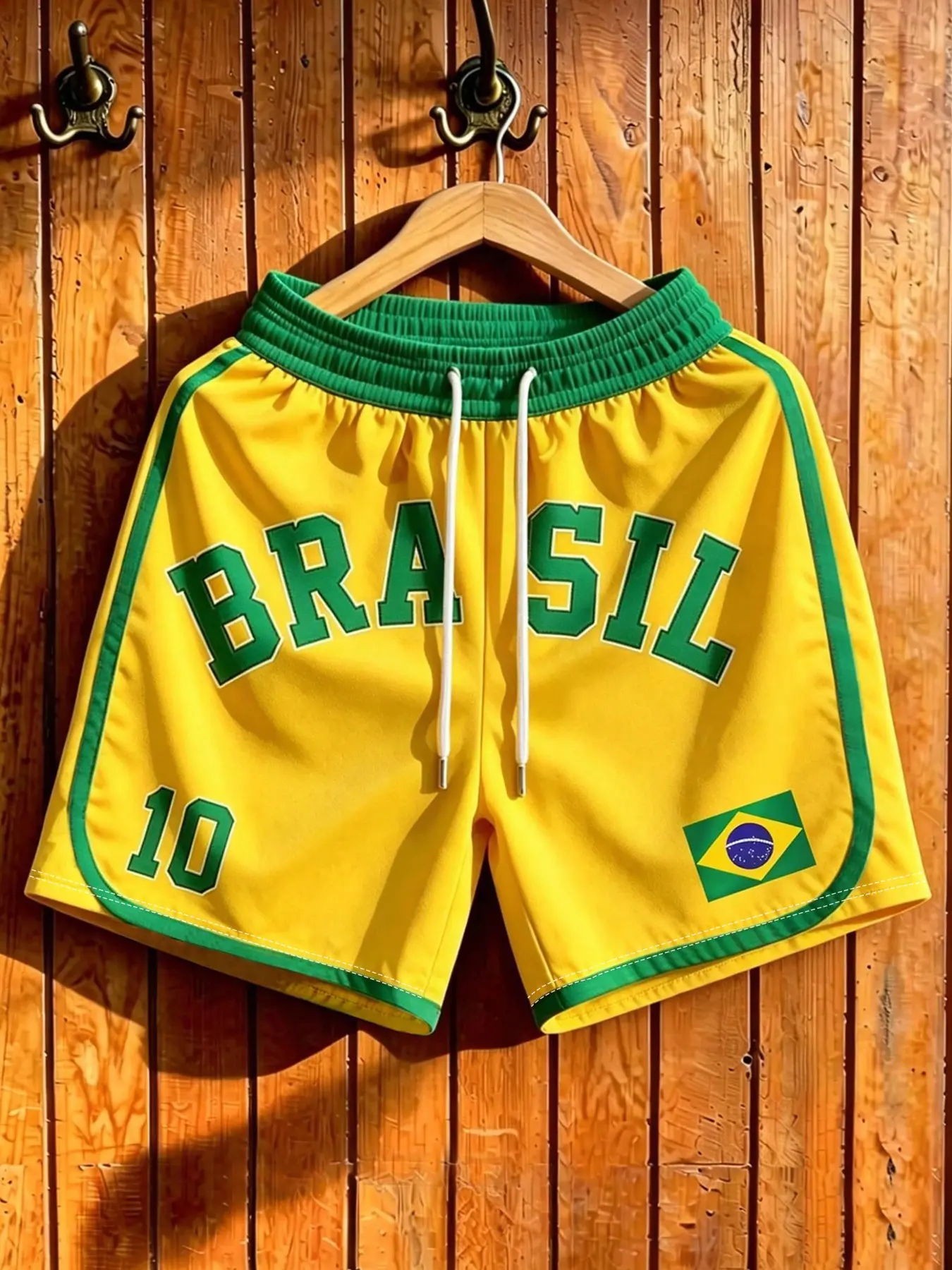 Men's Shorts, Letter Brazil Print, Graphic, Street Style, Streetwear, Outdoor, Party, Casual, Fashion, Comfortable, Spring Fall