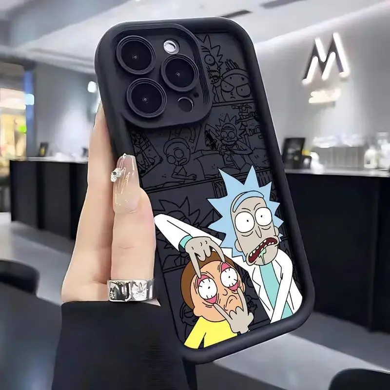 Rick and Morty Funny Phone Case,For iPhone 11 12 13 14 15 16 phone cases 17 pro max for Samsung S25 S24 S23 S22 Ultra Plus,Phone Accessories,Gifts For Fans Men Women
